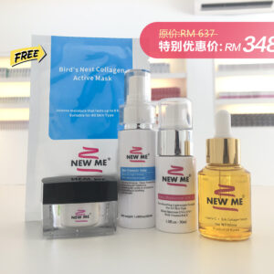 <strong>New Me Black Ganoderma Super Cream Set K (Black Ganoderma Super Cream+Nano Elements Water+Daily Moisturizer SPF 50+Vitamin C Silk Collagen Serum) </strong>
